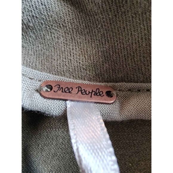 Brand New Free People Women's Size 6 Olive Green Denim Mini Skirt Back Zip - Picture 5 of 11